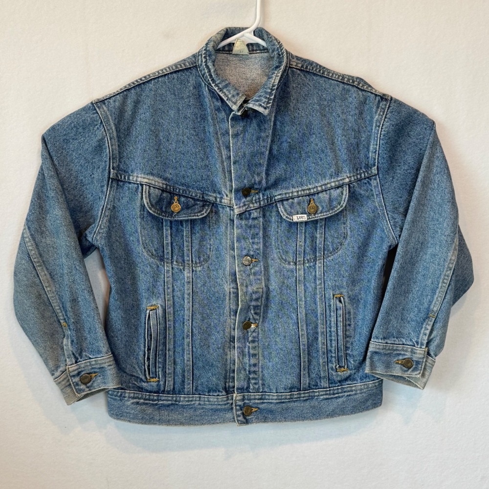Vintage 70s Lee Riders Denim Jacket XL Blue Trucker Made in USA 100% Cotton